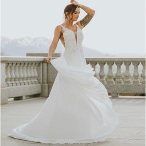 Vintage style, off white, one of a kind wedding dress.